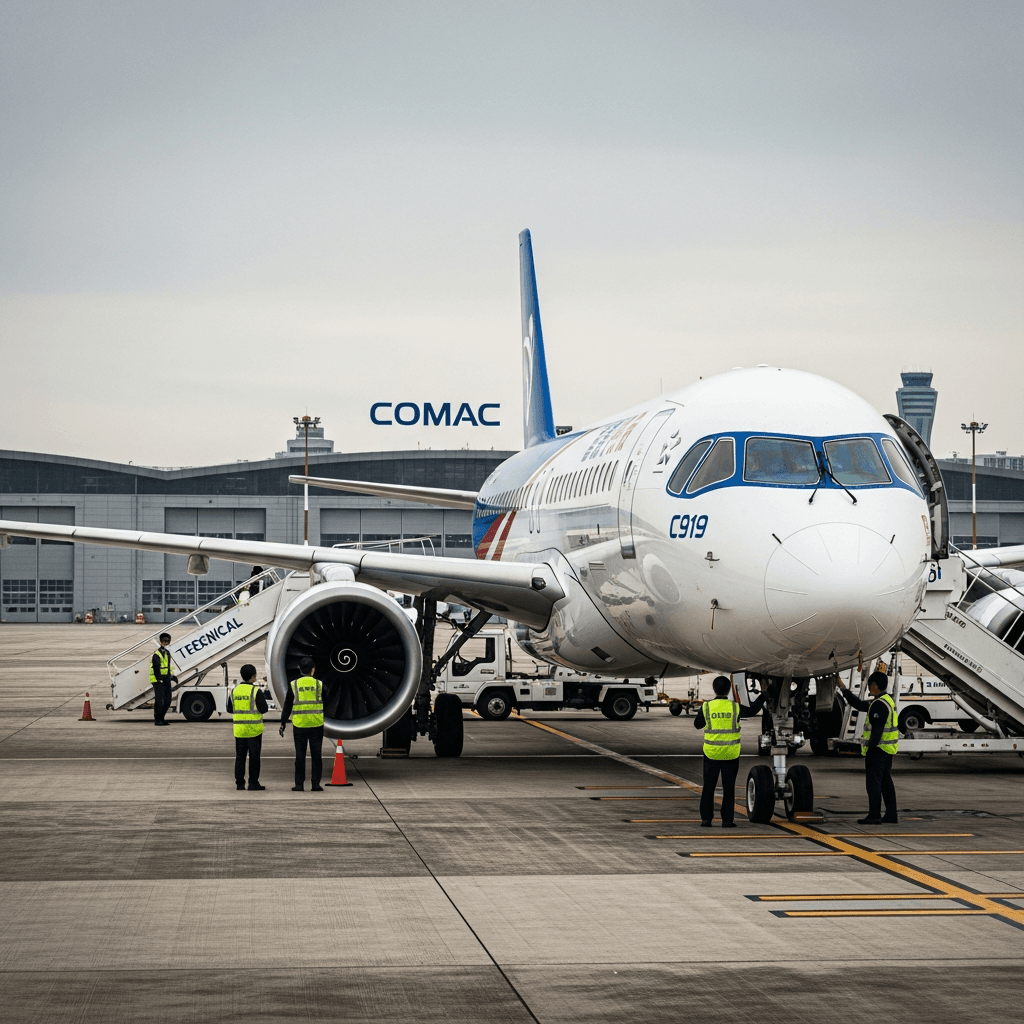 C919 da Comac avança para certificação europeia com testes intensivos em Xangai