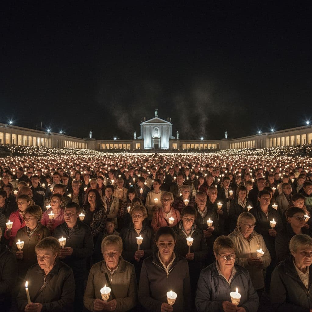 Fátima ilumina-se para receber milhares de fiéis na peregrinação de maio