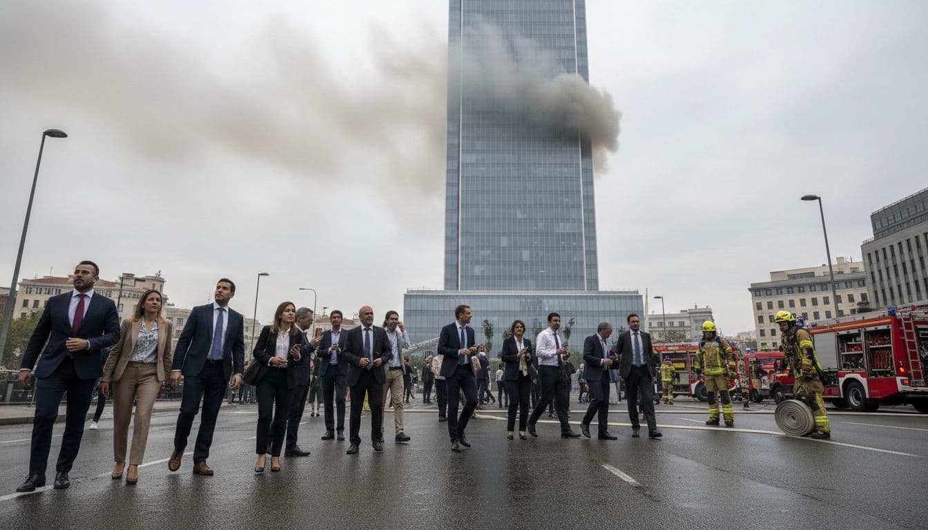 Fumo intenso em Madrid obriga à evacuação de arranha-céus da energética Moeve