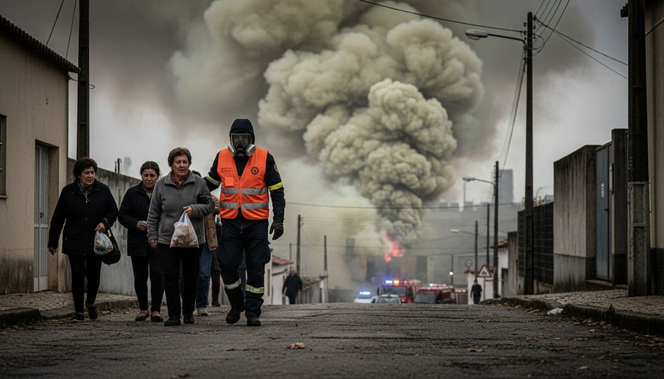 Incêndio em Abrantes força a retirada de 14 moradores por perigo de fumos tóxicos