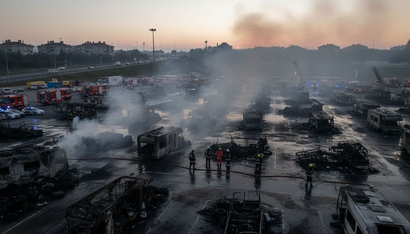 Incêndio em Leça da Palmeira destrói 30 autocaravanas e causa prejuízos de 600 mil euros
