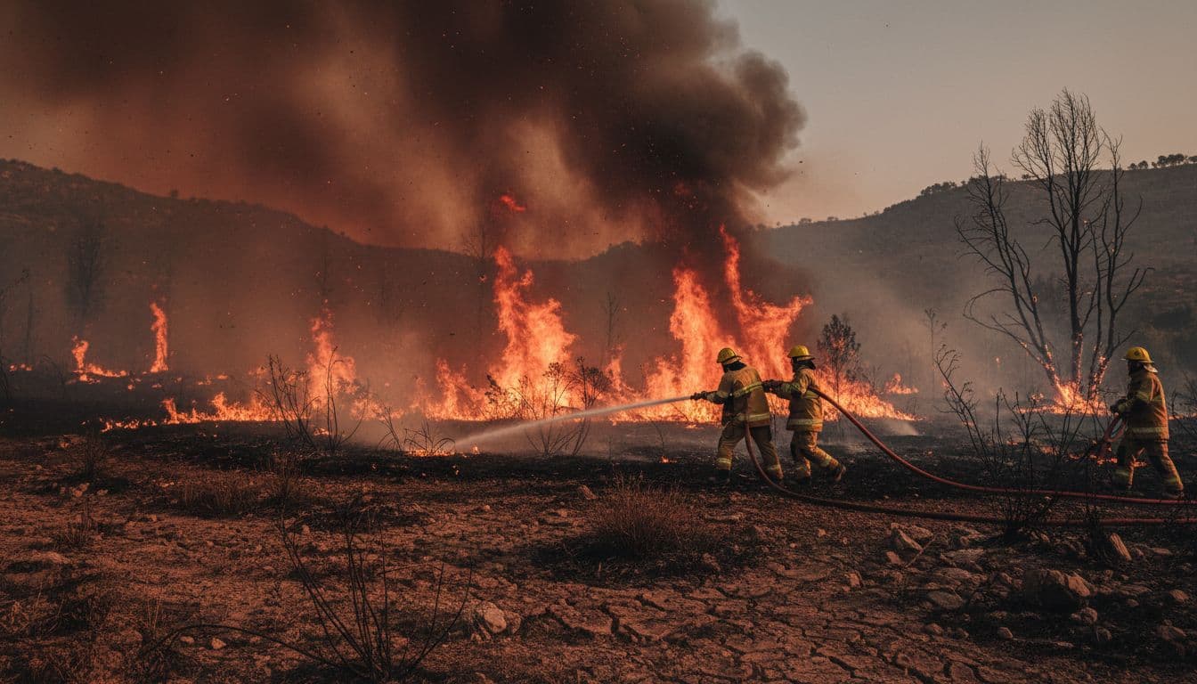 Incêndio na Guarda continua por dominar e faz cinco bombeiros feridos