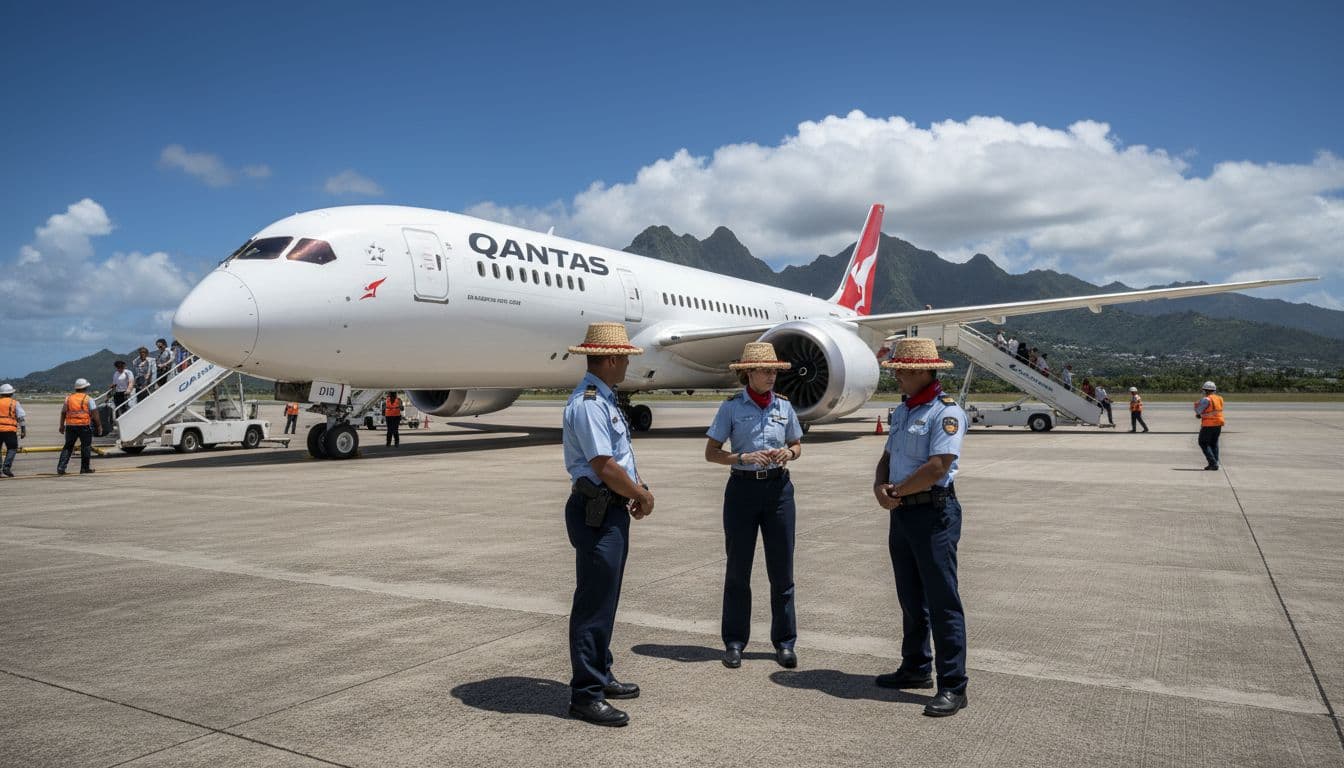 O Taiti foi o destino inesperado de um voo da Qantas após passageiro morder tripulante