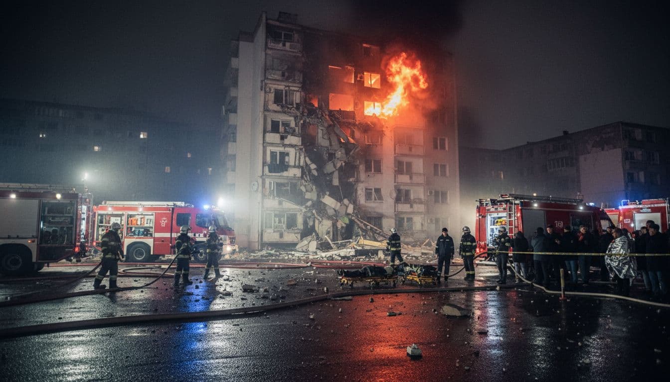 Queda de drone russo na Roménia fere duas pessoas e incendeia prédio