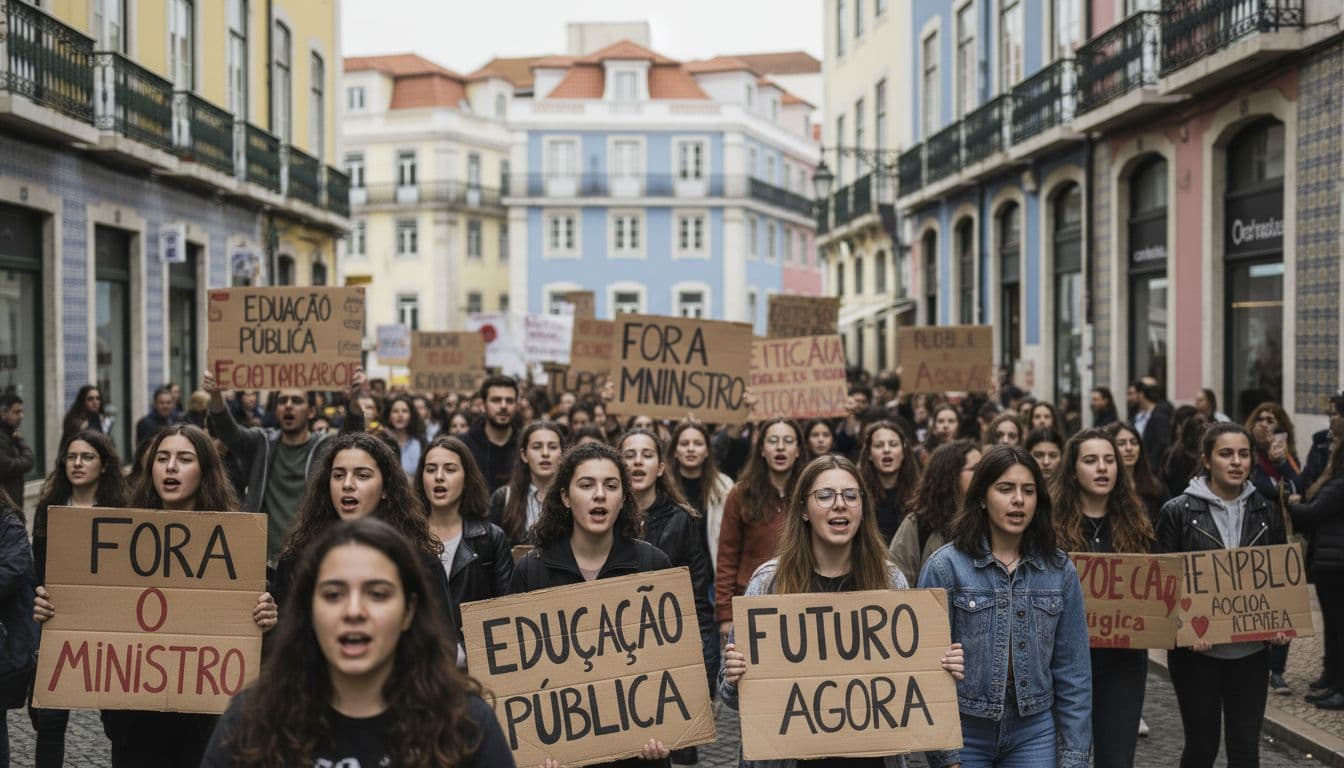 Ruas de Lisboa enchem-se de alunos que exigem a demissão do ministro da Educação