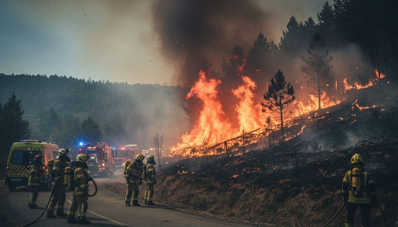 Valongo regista sete feridos em incêndio florestal na região de Sobrado